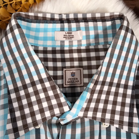 Peter Millar Plaid Dress Shirt, Large - Picture 2 of 5